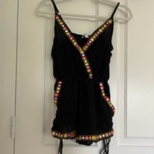 Black multi romper